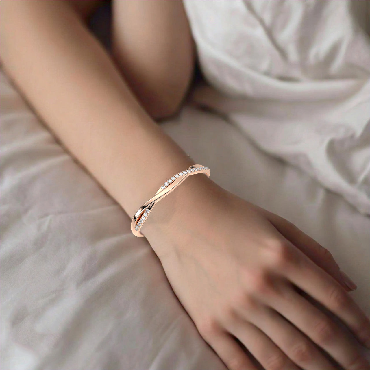 Rose gold Berry Bangle 925 Sterling Silver