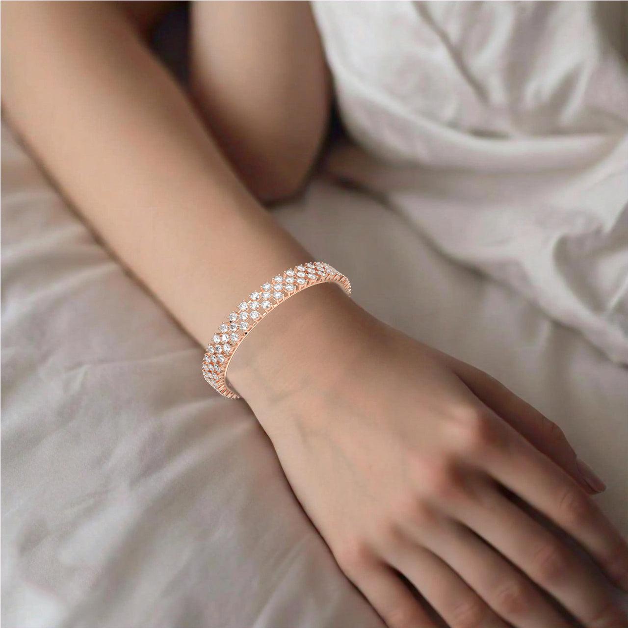 Rose gold Divast Bangle 925 Sterling Silver