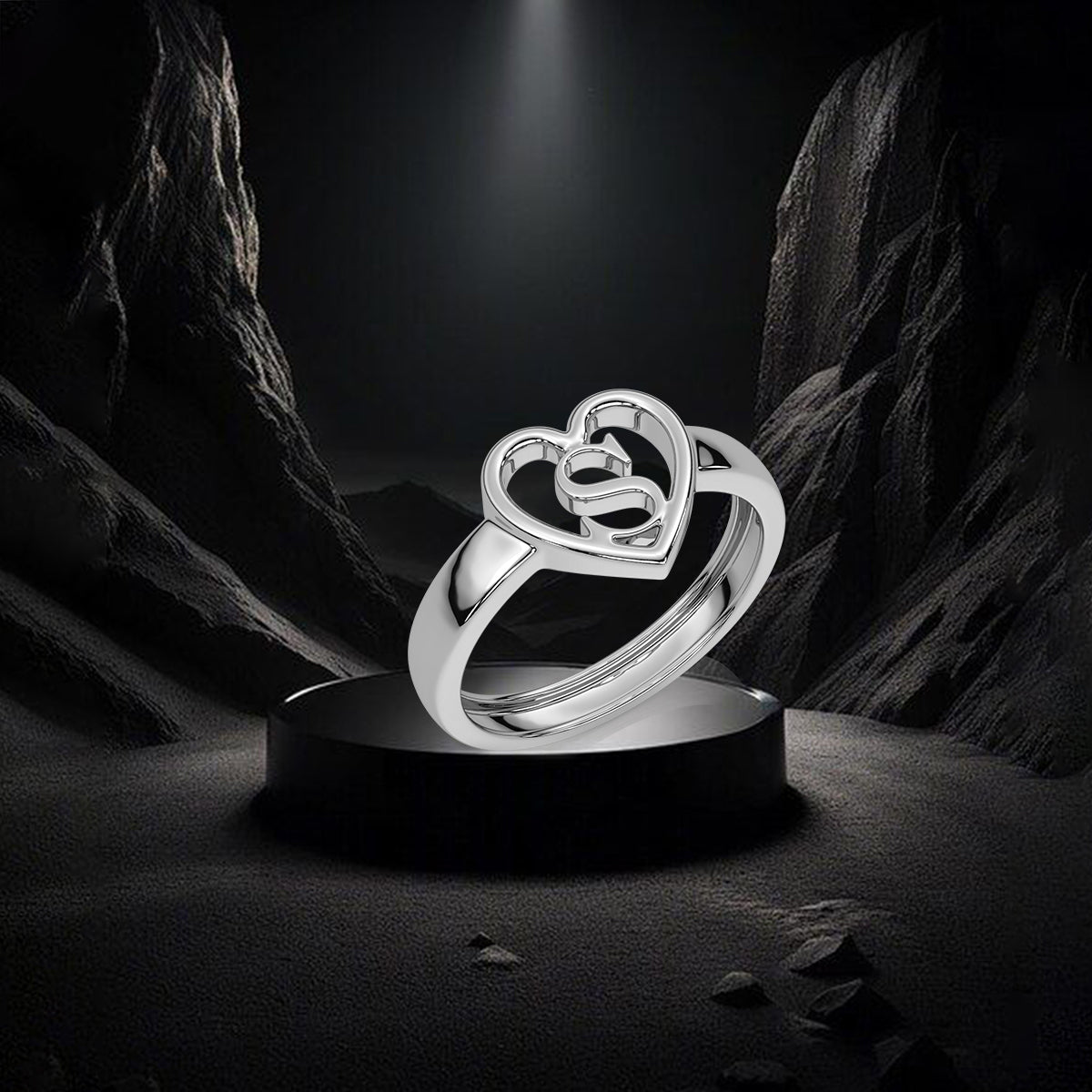 S Heart Female 925 Silver Ring