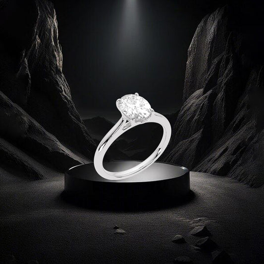 Princess Moissanite Diamond Sterling Silver Ring