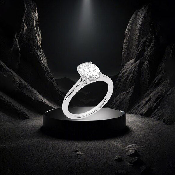 Princess Moissanite Diamond Sterling Silver Ring