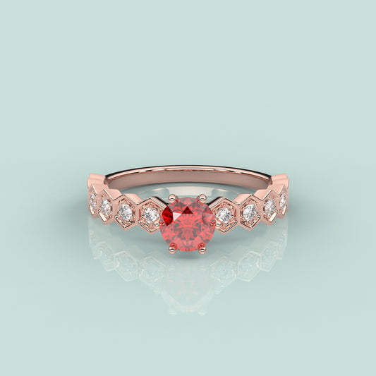 Rose gold Yanik Ruby 925 Silver Ring