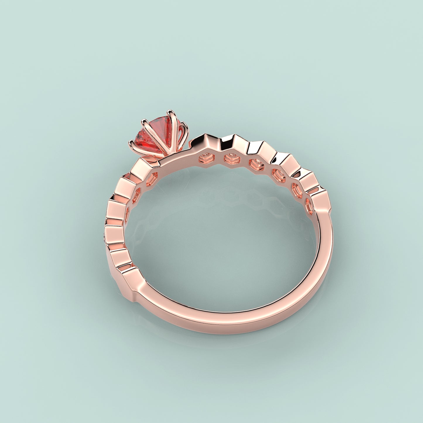 Rose gold Yanik Ruby 925 Silver Ring