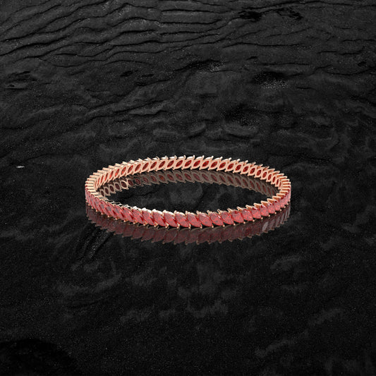 Ruby rose gold Bangle 925 Sterling Silver