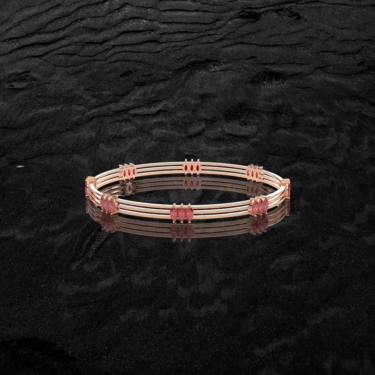 Ruby Bangle 925 Sterling Silver