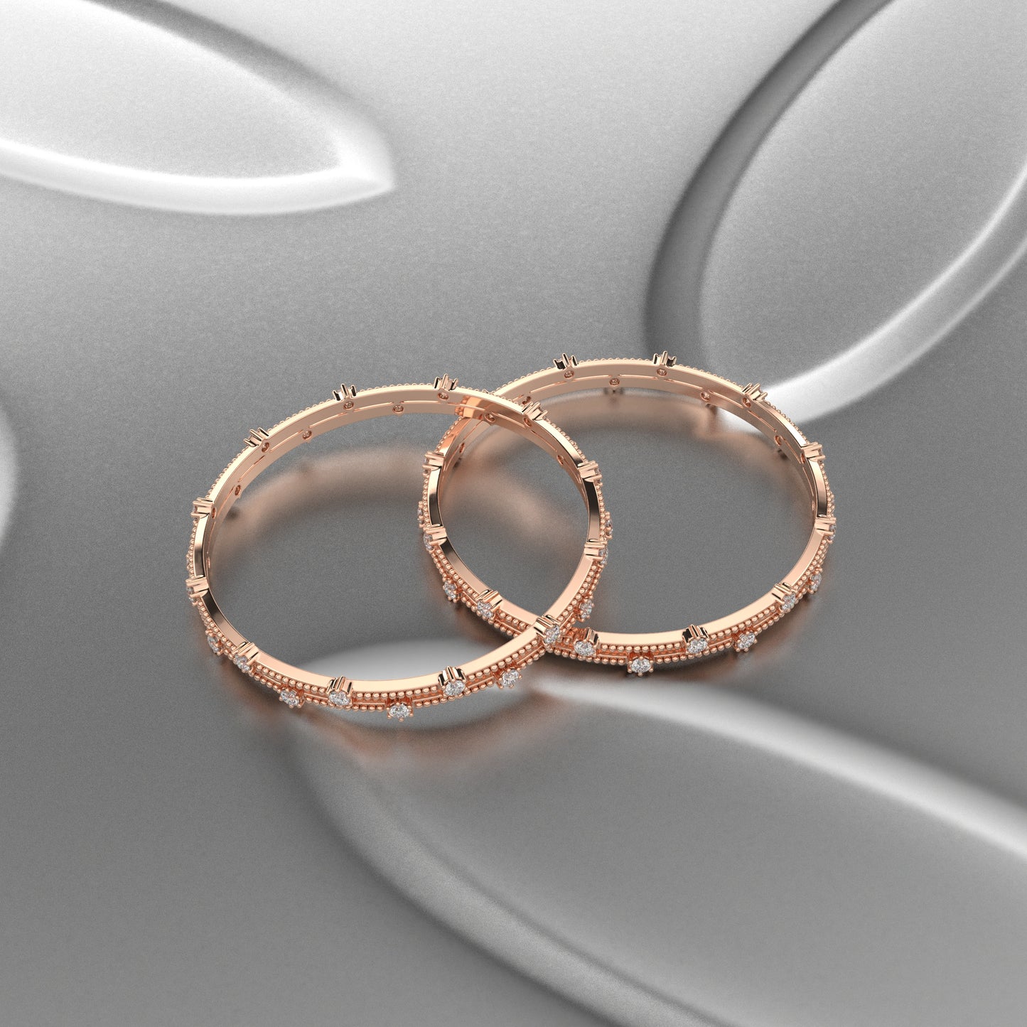 Rose gold Voguish Bangle 925 Sterling Silver