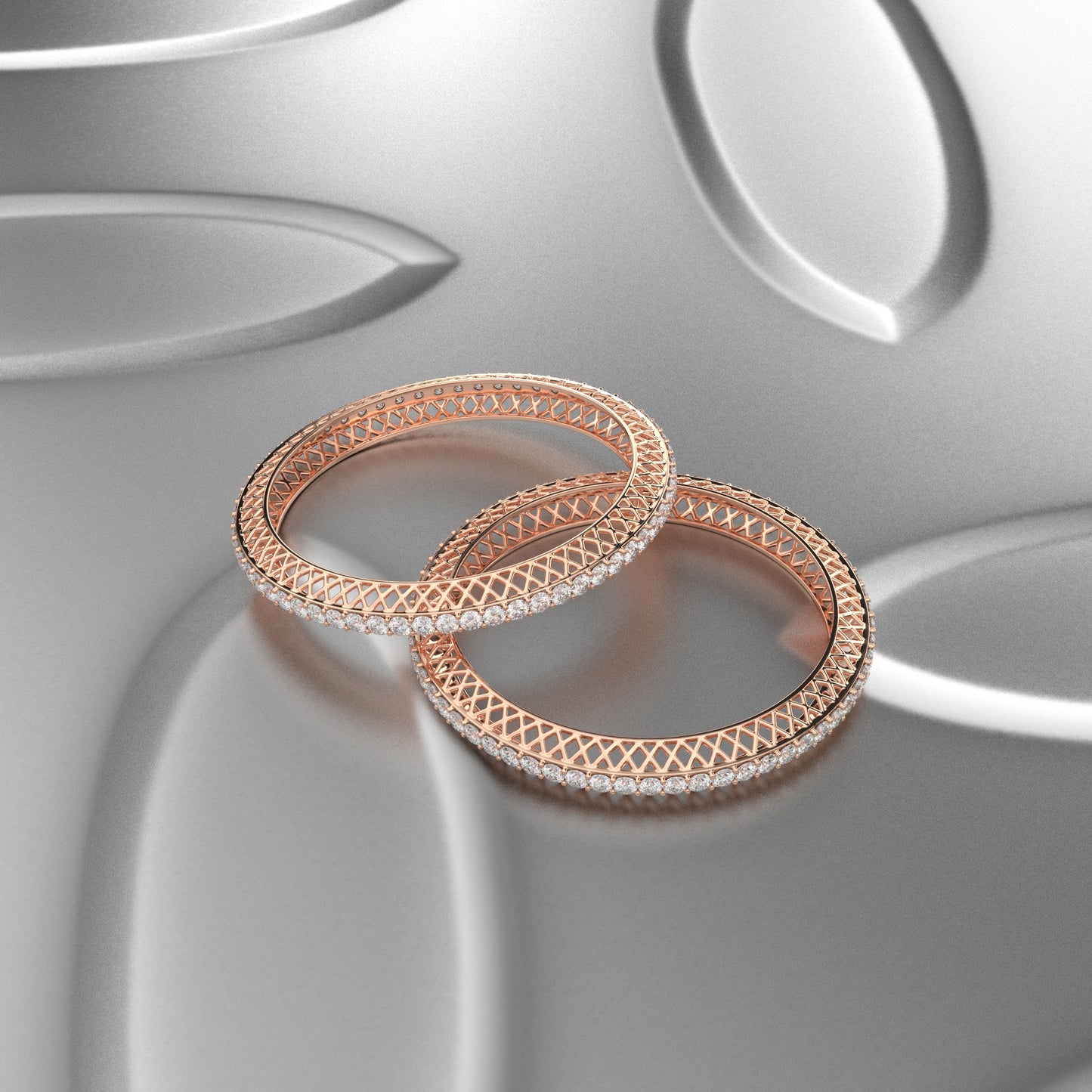 Rose gold Mess Bangle 925 Sterling Silver