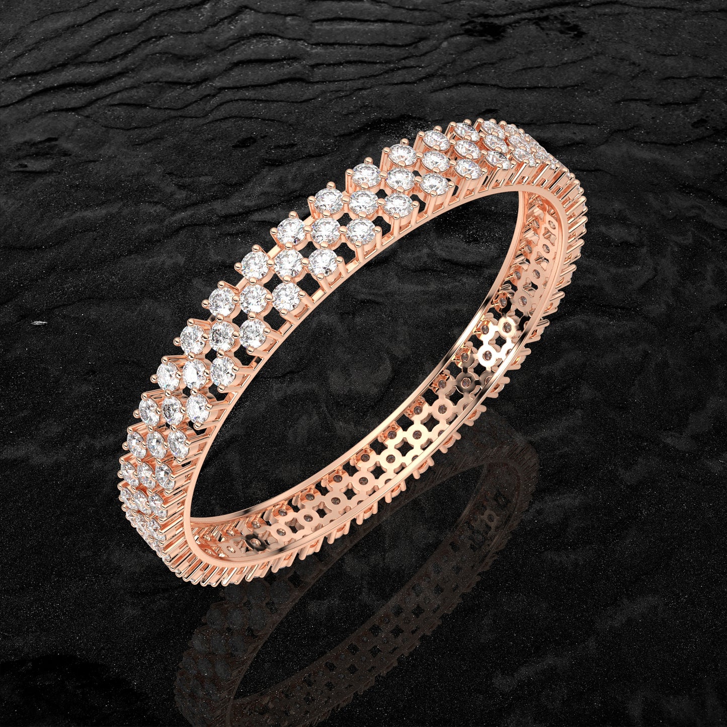 Rose gold Divast Bangle 925 Sterling Silver