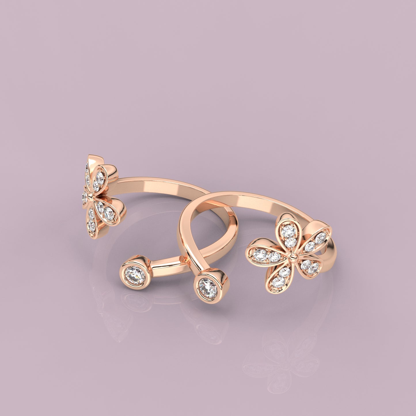 Garden Rose gold Adjustable 925 Silver Toe Ring