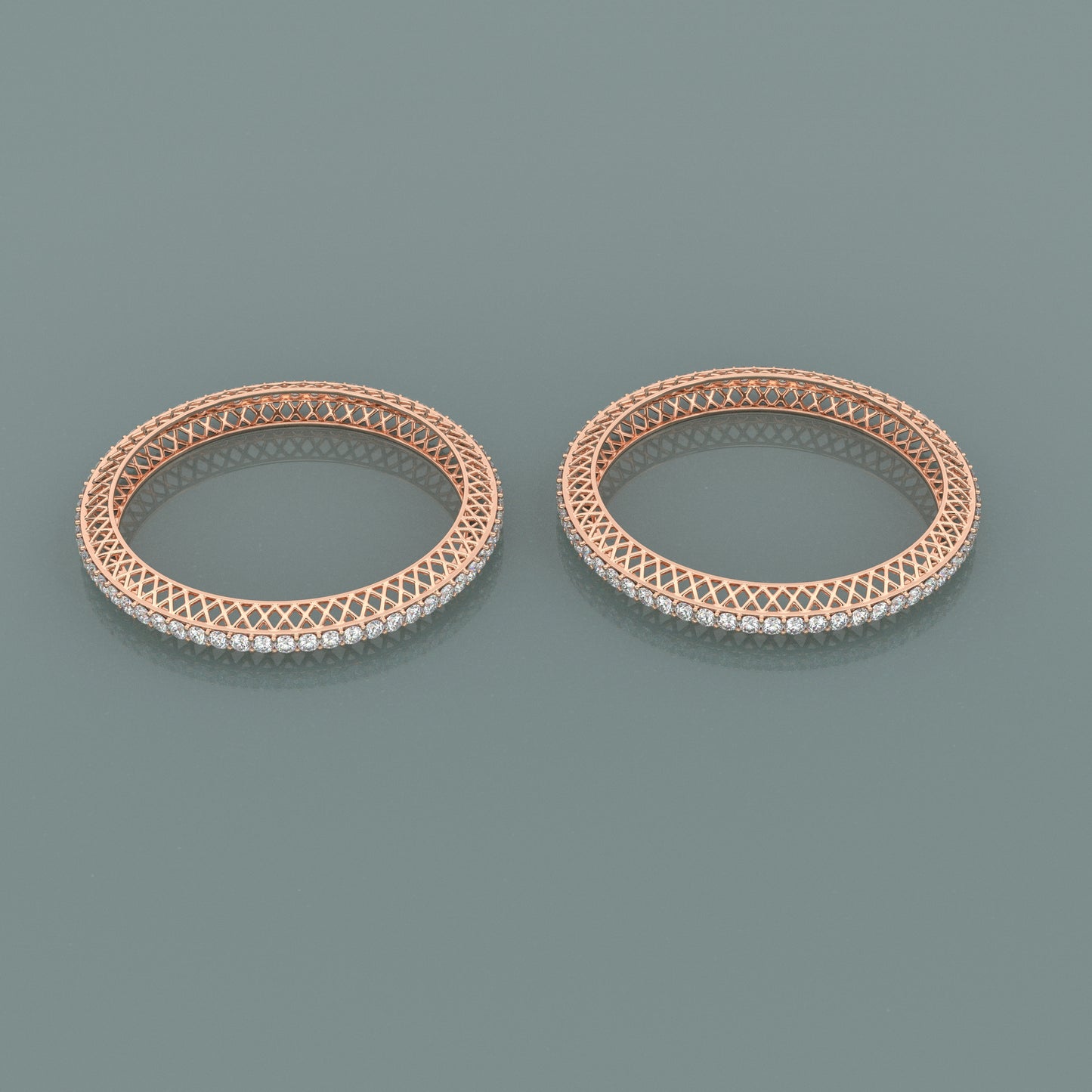 Rose gold Mess Bangle 925 Sterling Silver