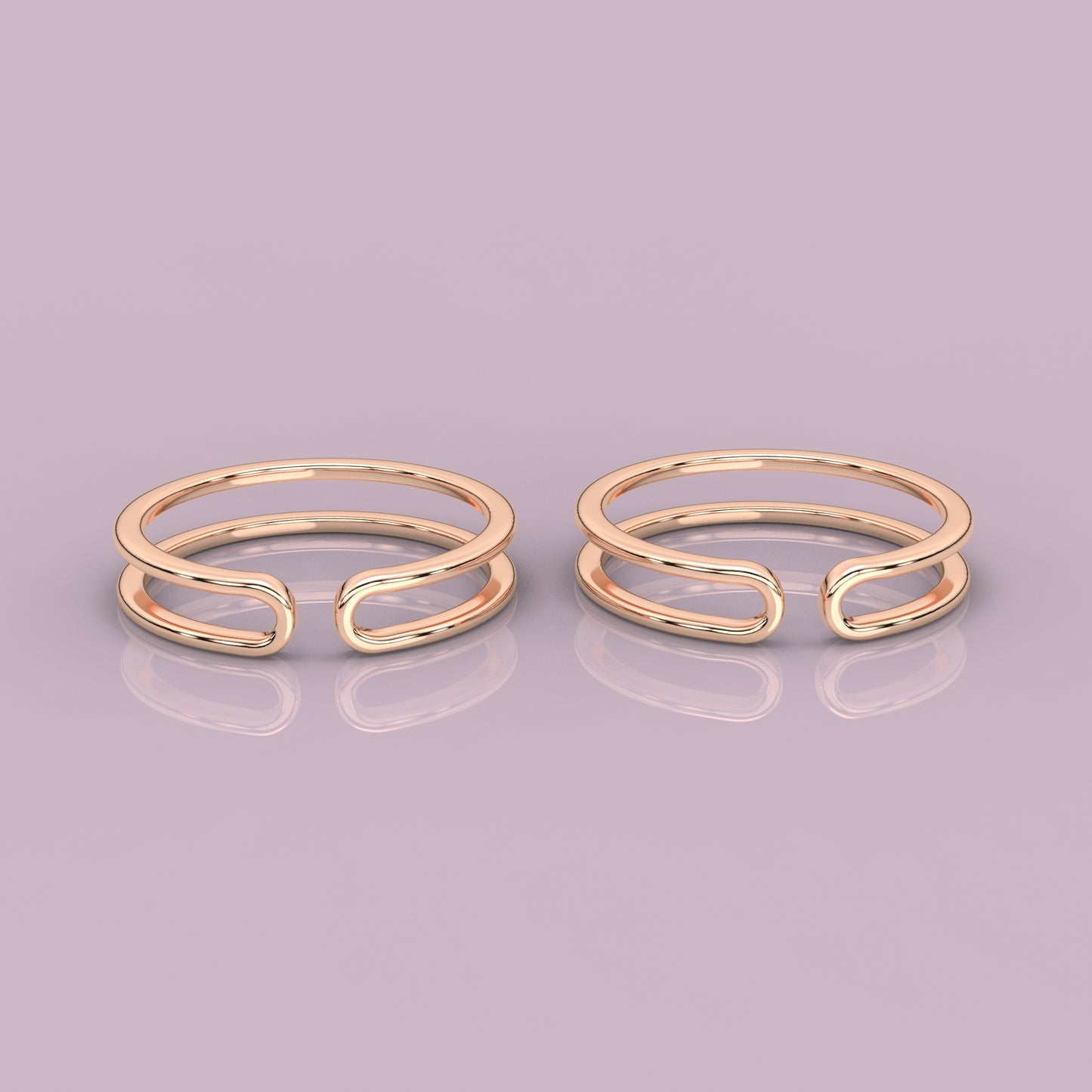 Space Rose gold Adjustable 925 Silver Toe Ring