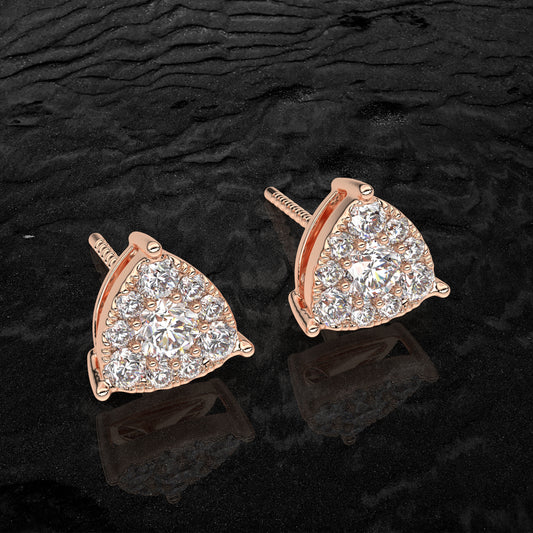 Rose gold Triangle 925 Silver Earring