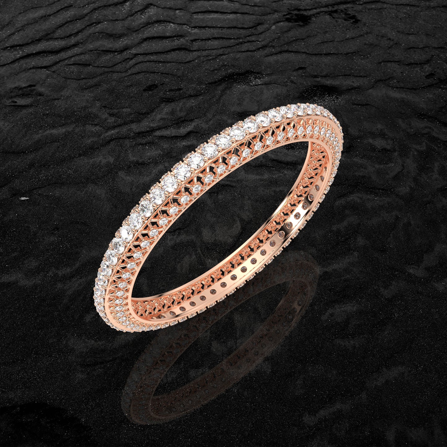 Rose gold Amelia Bangle 925 Sterling Silver