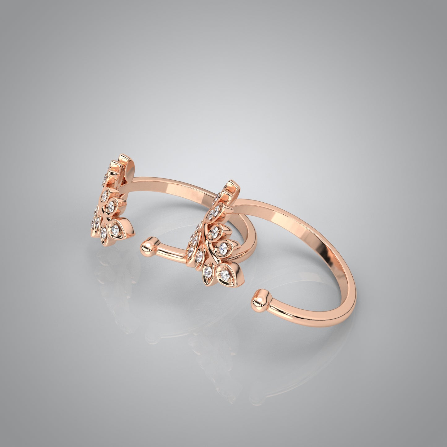 Flawless Rose gold 925 Silver Toe Ring