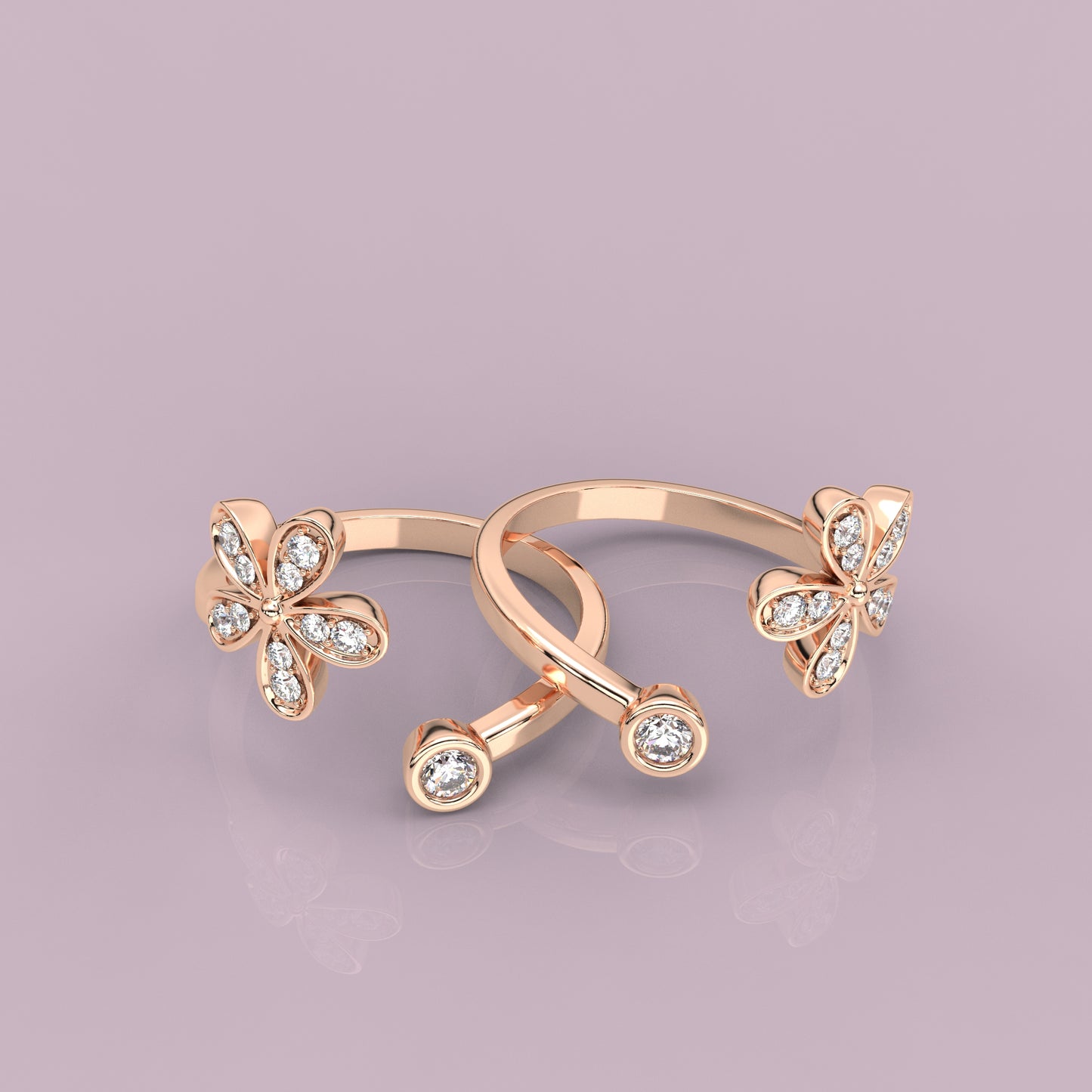 Garden Rose gold Adjustable 925 Silver Toe Ring