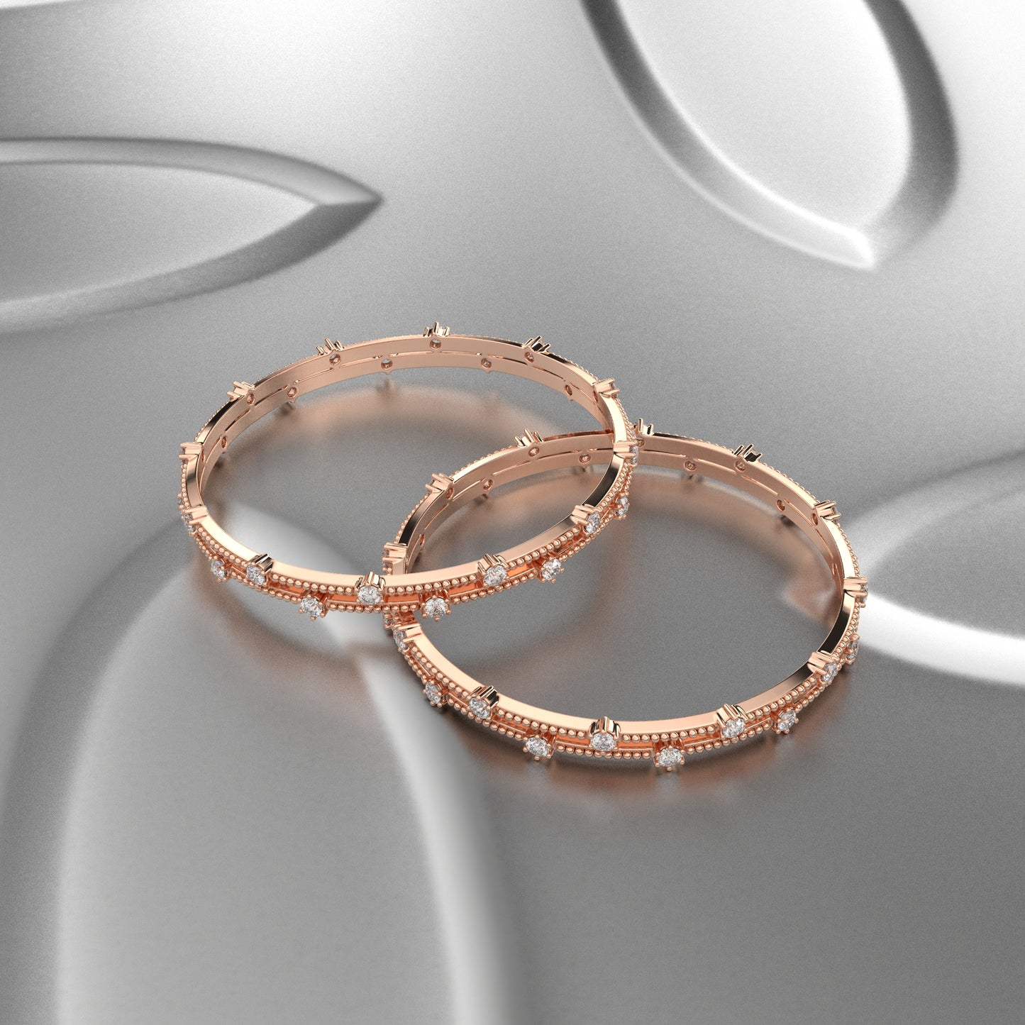 Rose gold Voguish Bangle 925 Sterling Silver