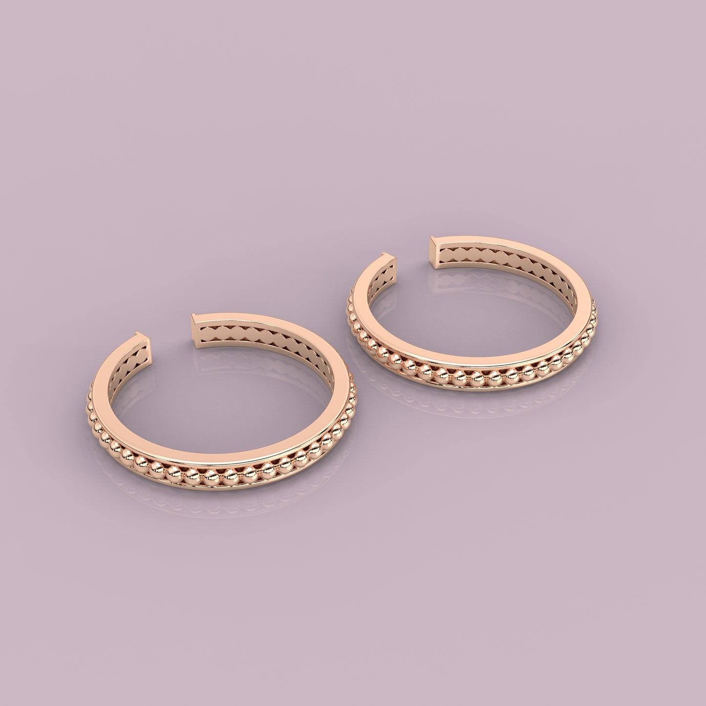 Double row Rose gold Adjustable 925 Silver Toe Ring