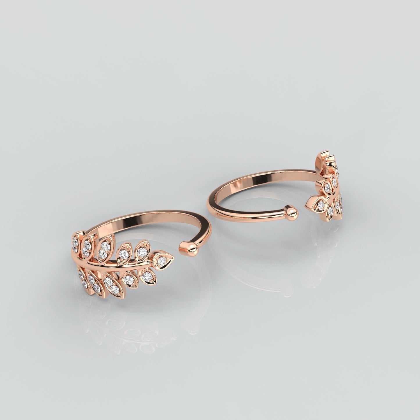 Flawless Rose gold 925 Silver Toe Ring