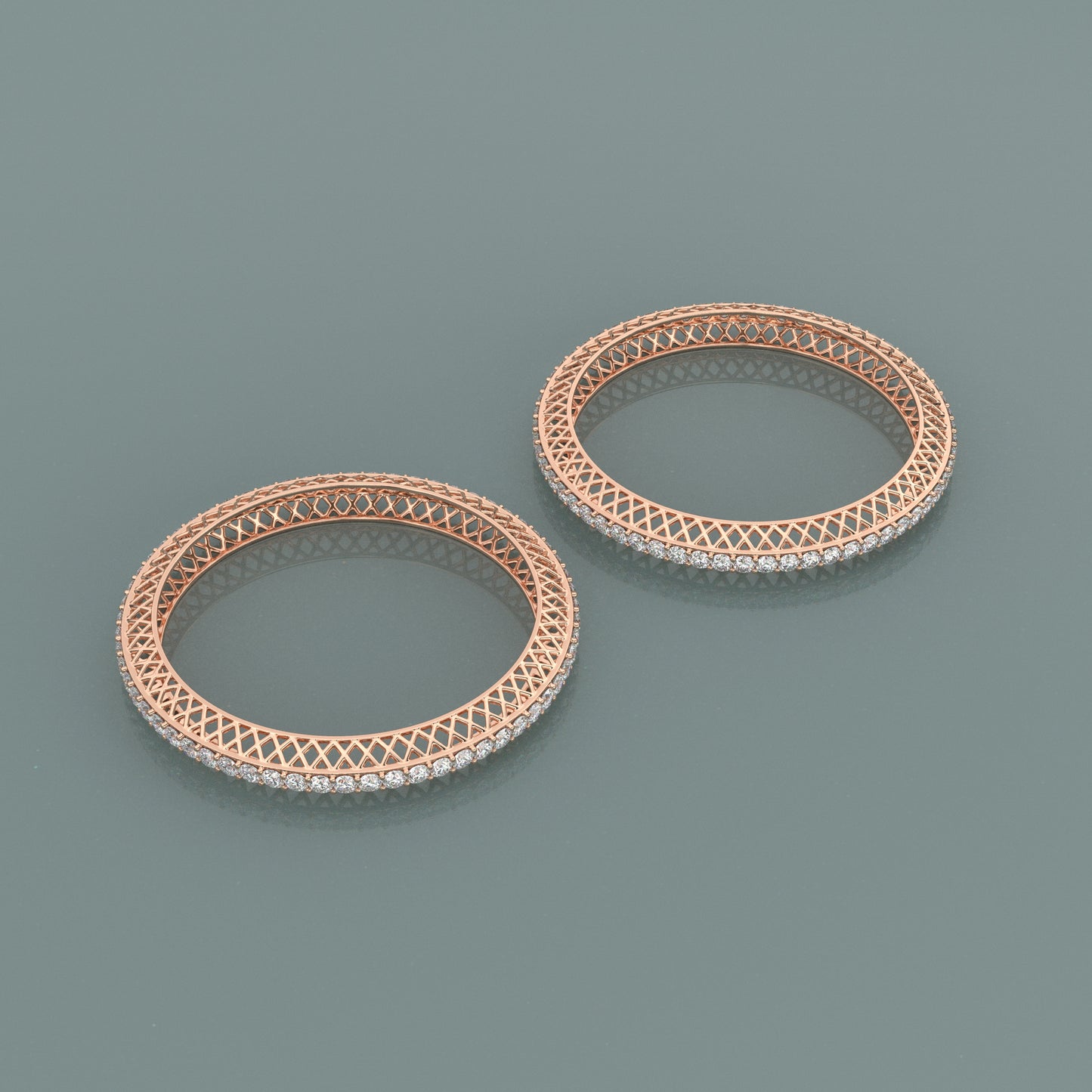 Rose gold Mess Bangle 925 Sterling Silver