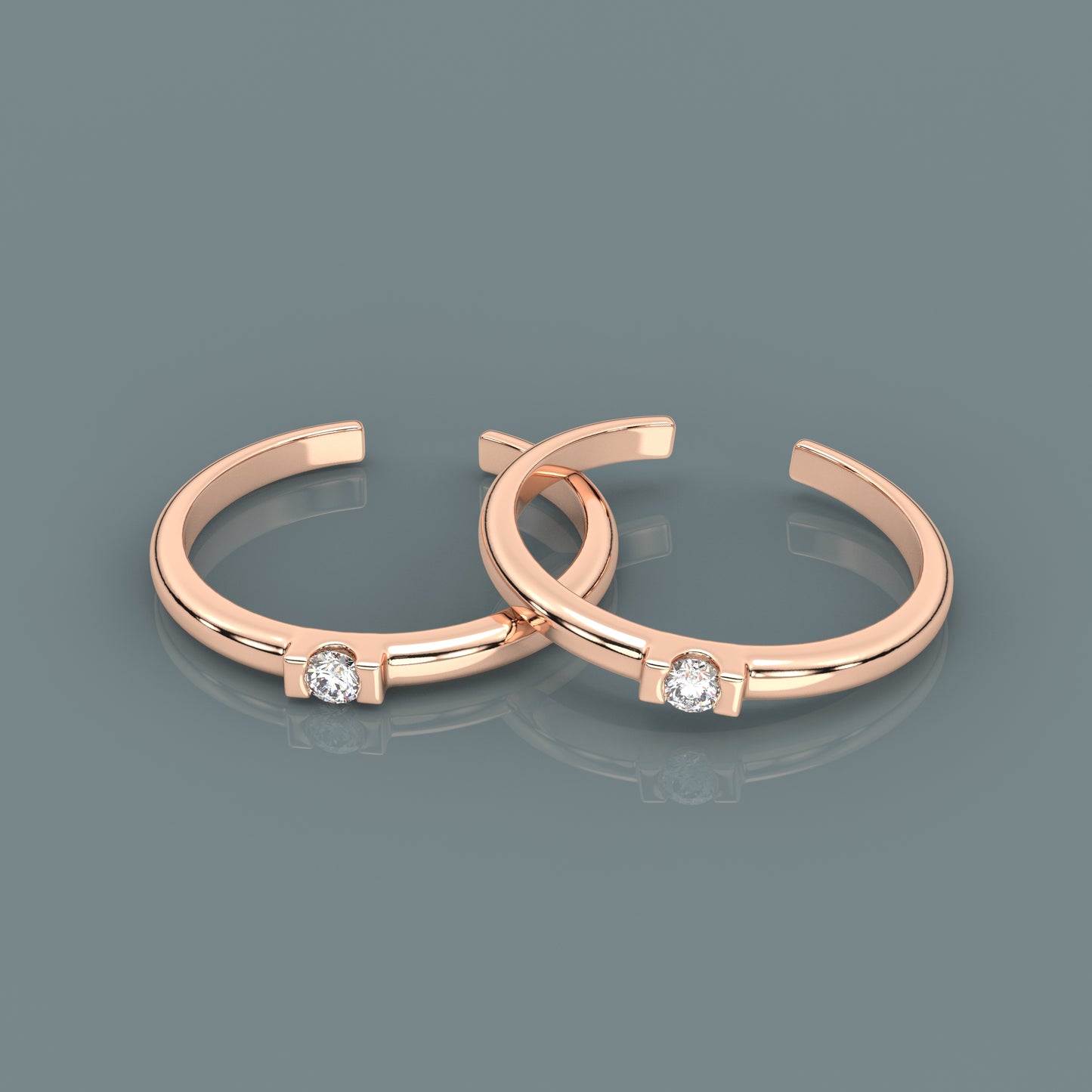 Anime Rose gold Adjustable 925 Silver Toe Ring