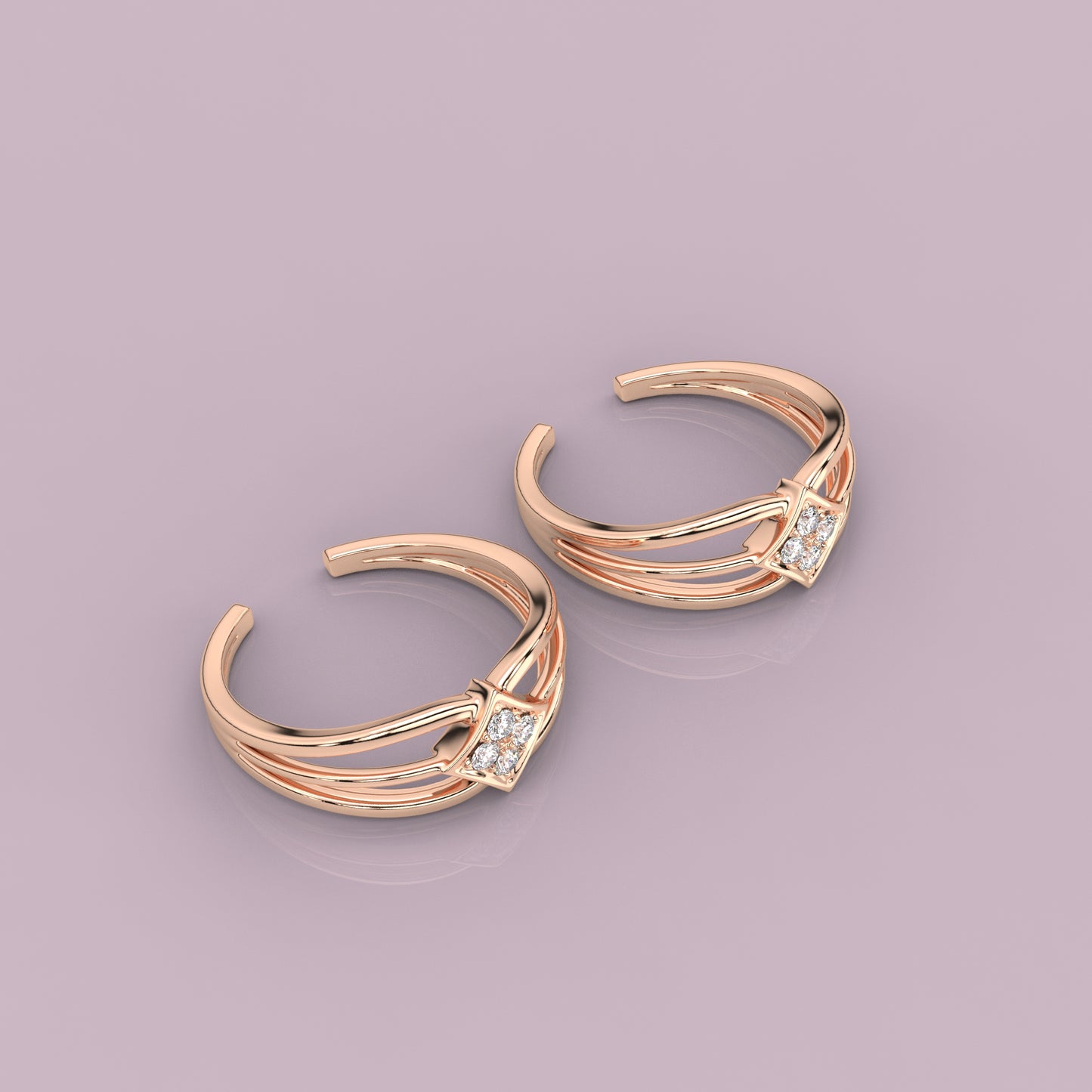 Finerock Rose gold Adjustable 925 Silver Toe Ring