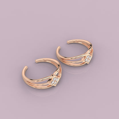 Finerock Moissanite Diamond Adjustable 925 Silver Toe Ring