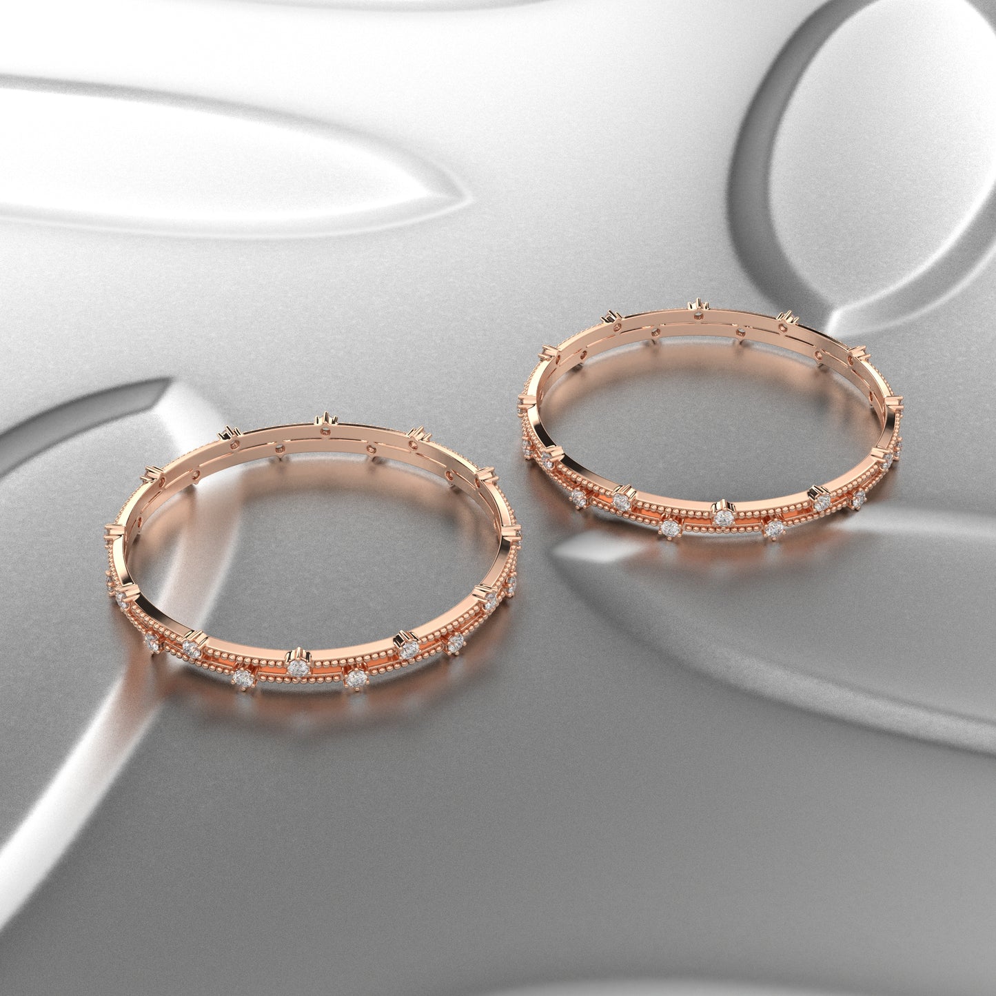 Rose gold Voguish Bangle 925 Sterling Silver