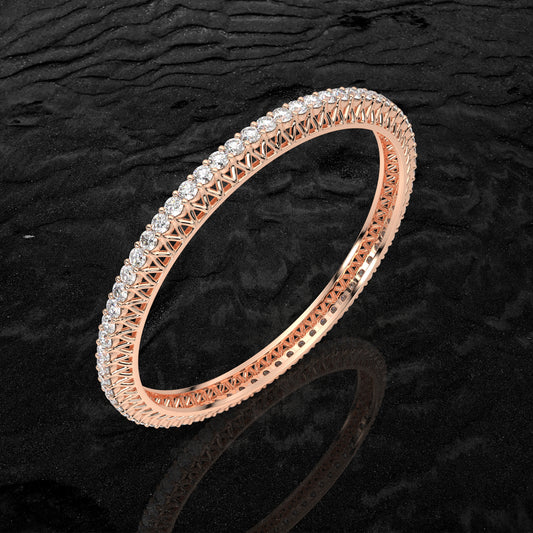 Rose gold Channel Bangle 925 Sterling Silver