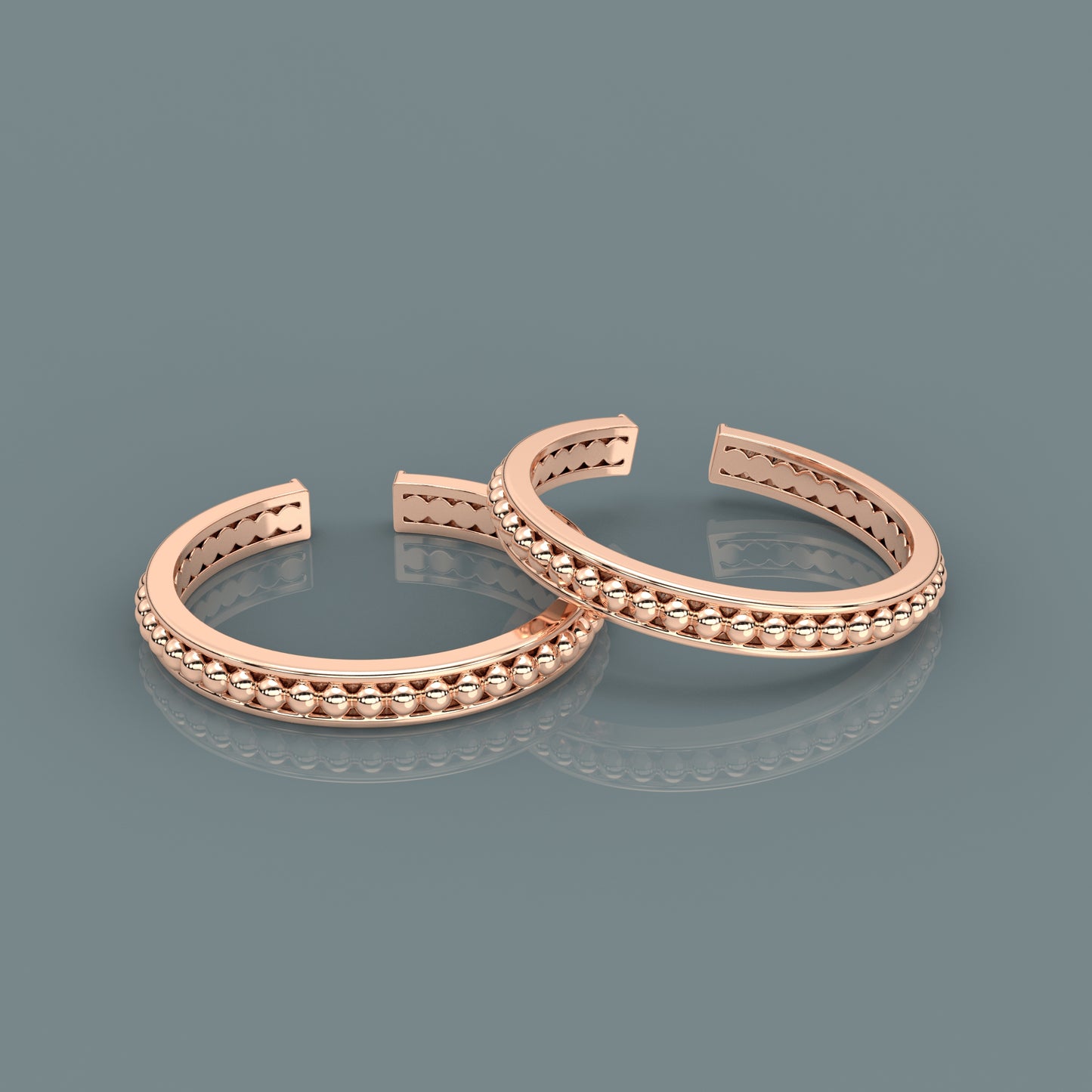 Double row Rose gold Adjustable 925 Silver Toe Ring