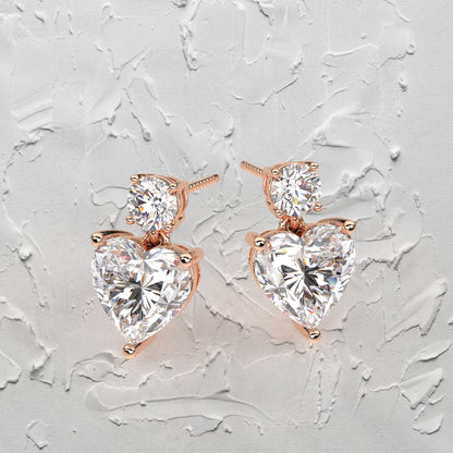 Ori Heart  Moissanite Diamond 925 Silver Earring