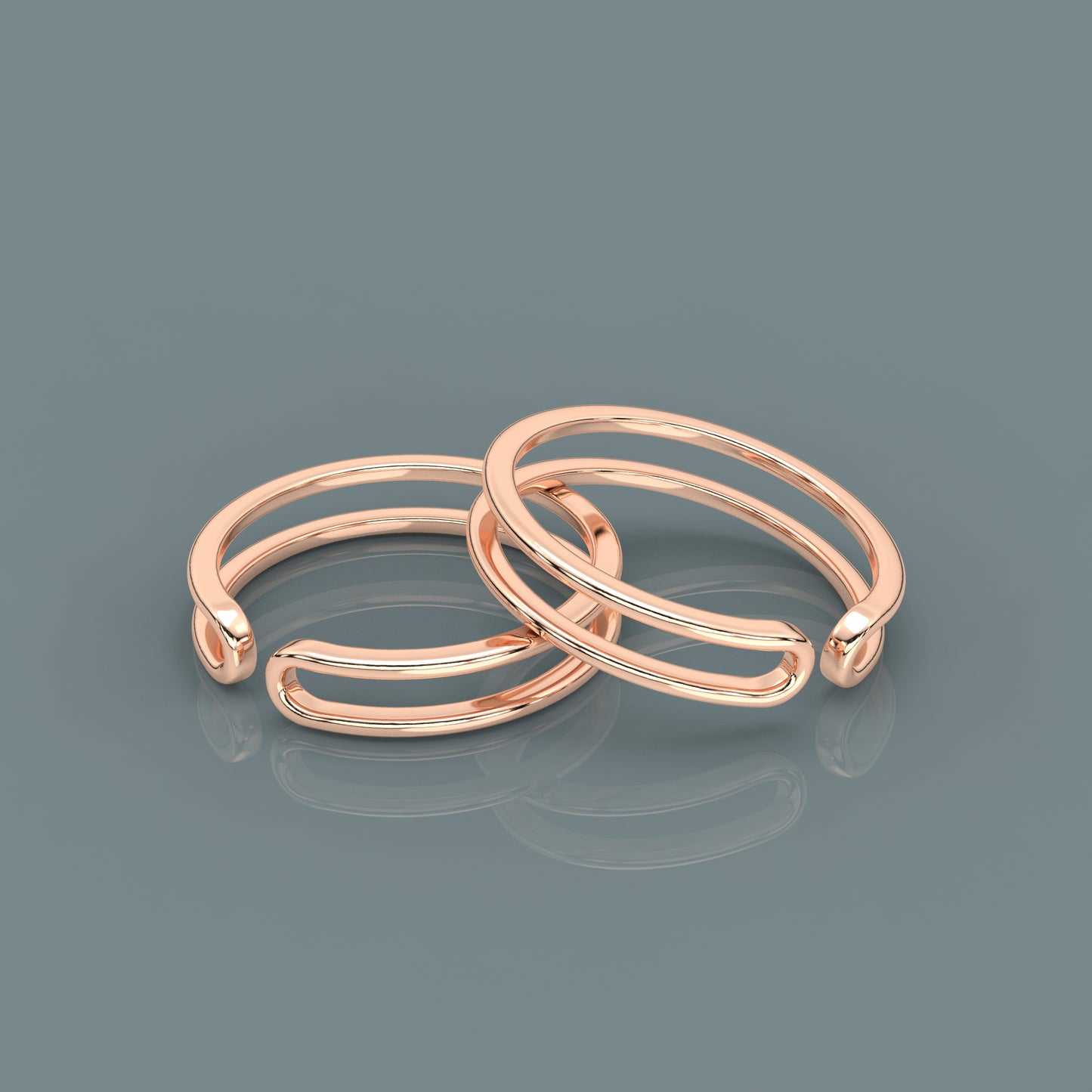 Space Rose gold Adjustable 925 Silver Toe Ring