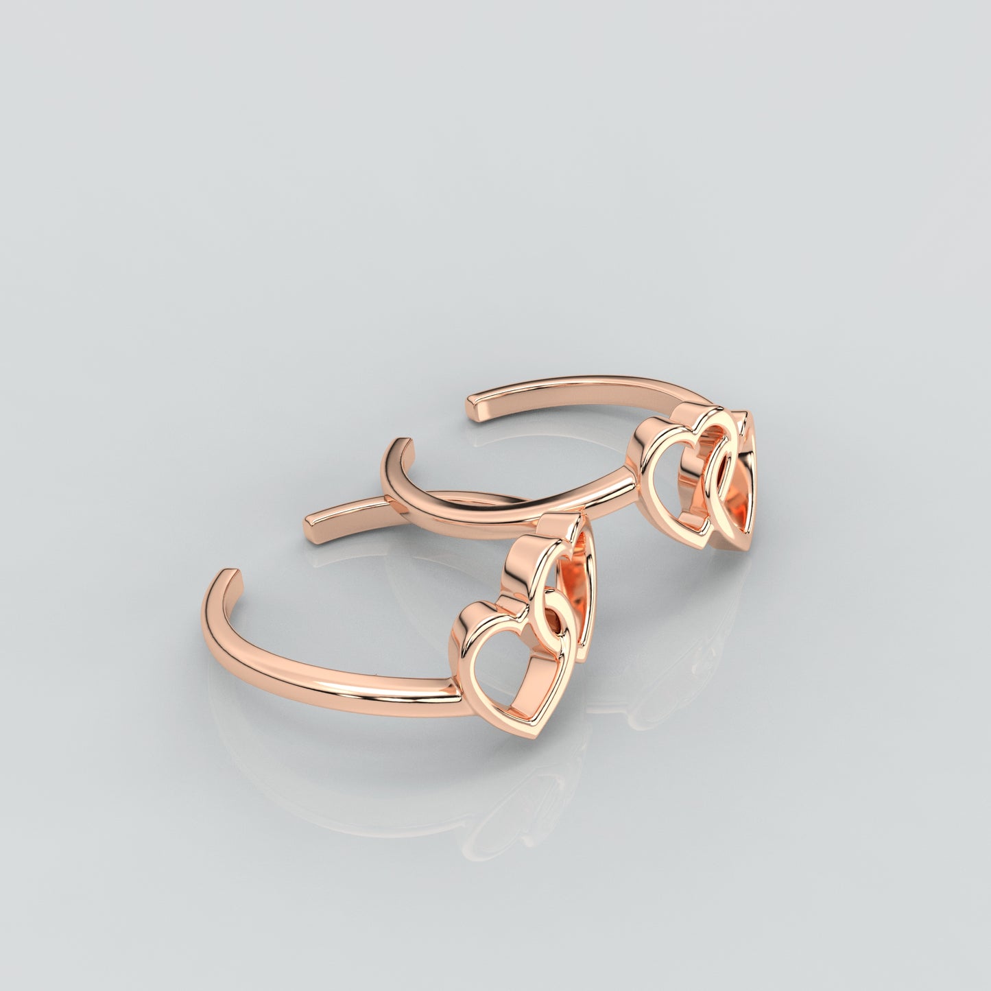 5 Stone Rose gold Adjustable 925 Silver Toe Ring