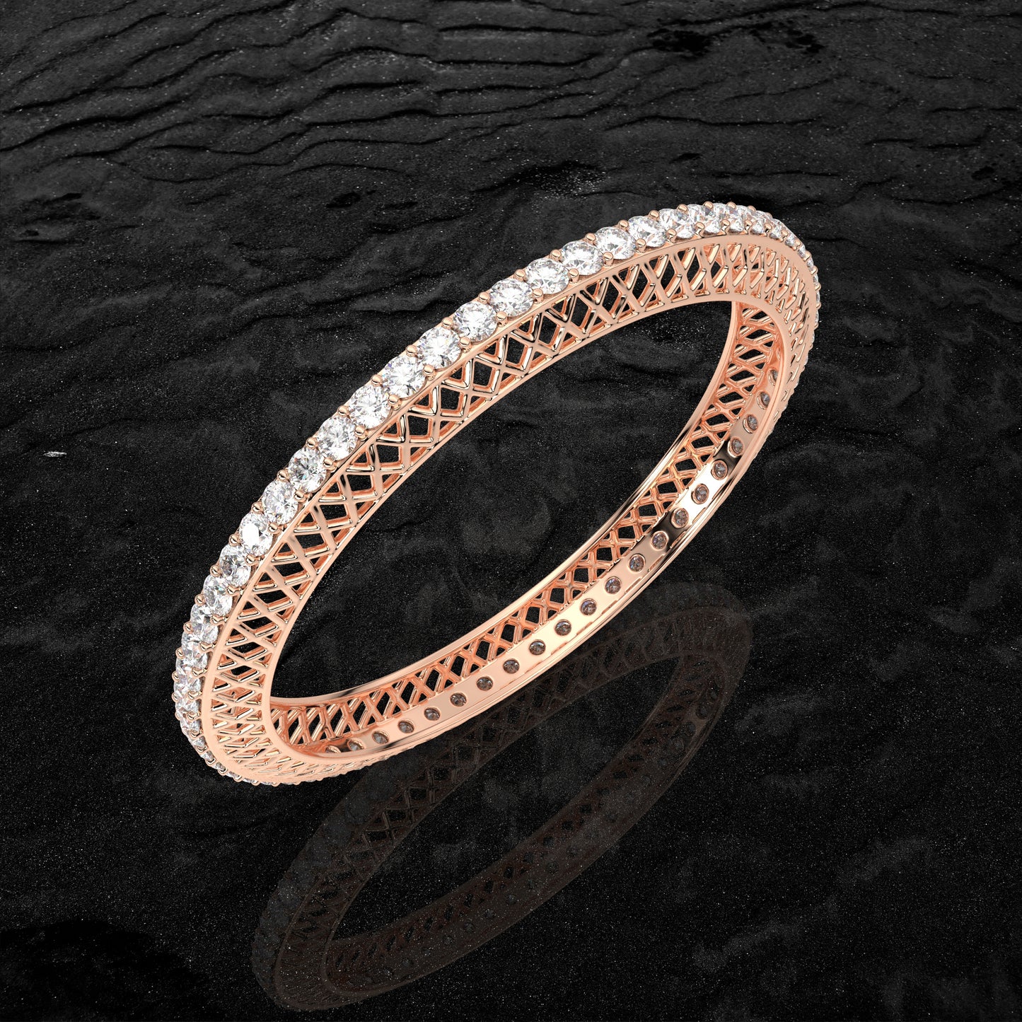 Rose gold Mess Bangle 925 Sterling Silver