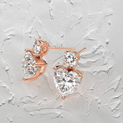 Ori Heart  Moissanite Diamond 925 Silver Earring