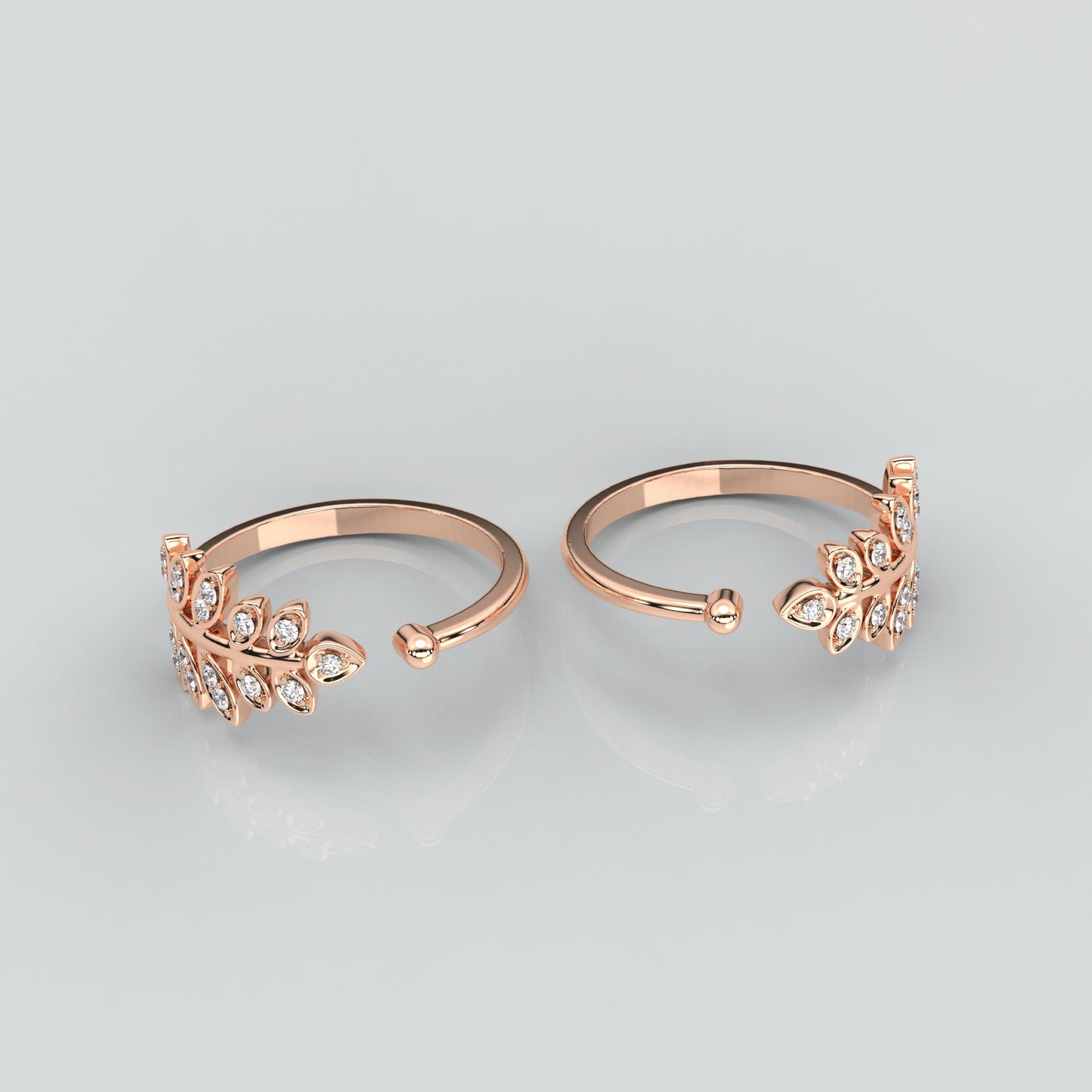 Flawless Rose gold 925 Silver Toe Ring