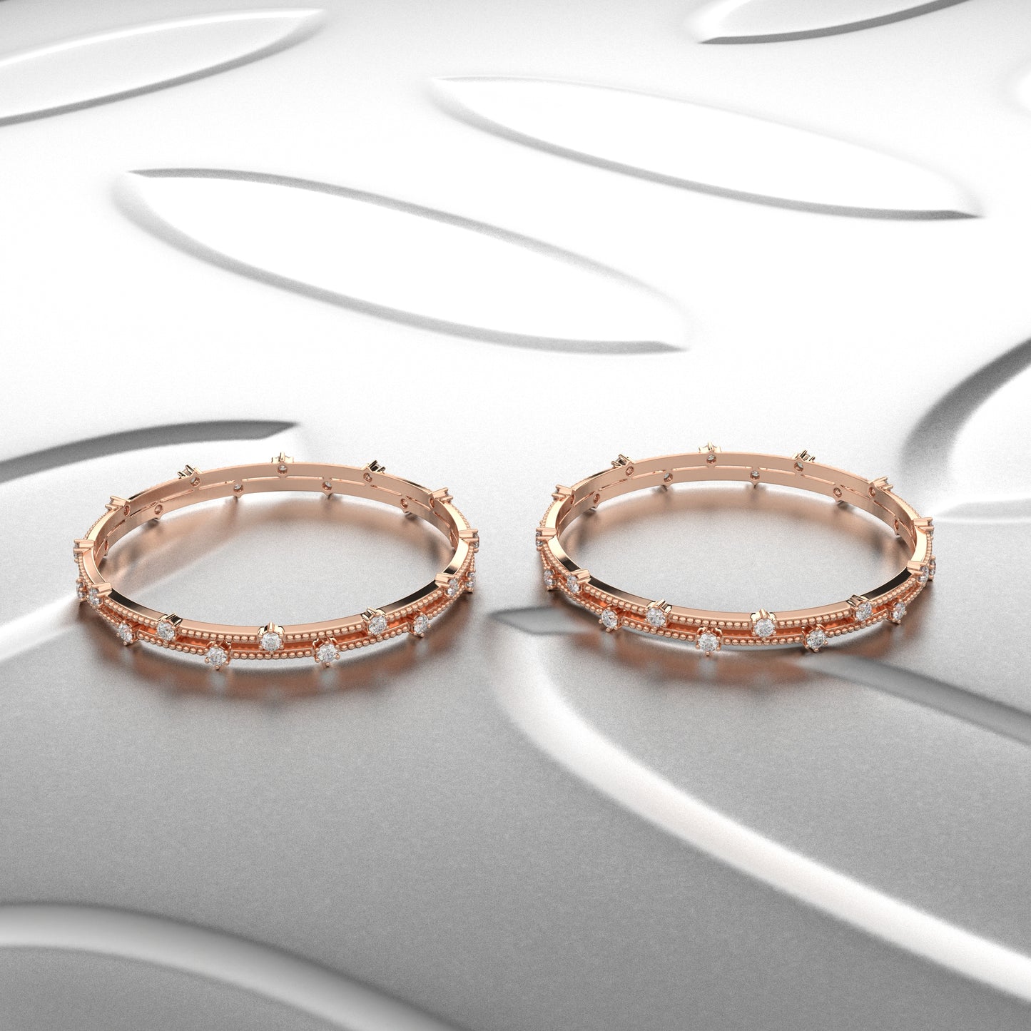 Rose gold Voguish Bangle 925 Sterling Silver