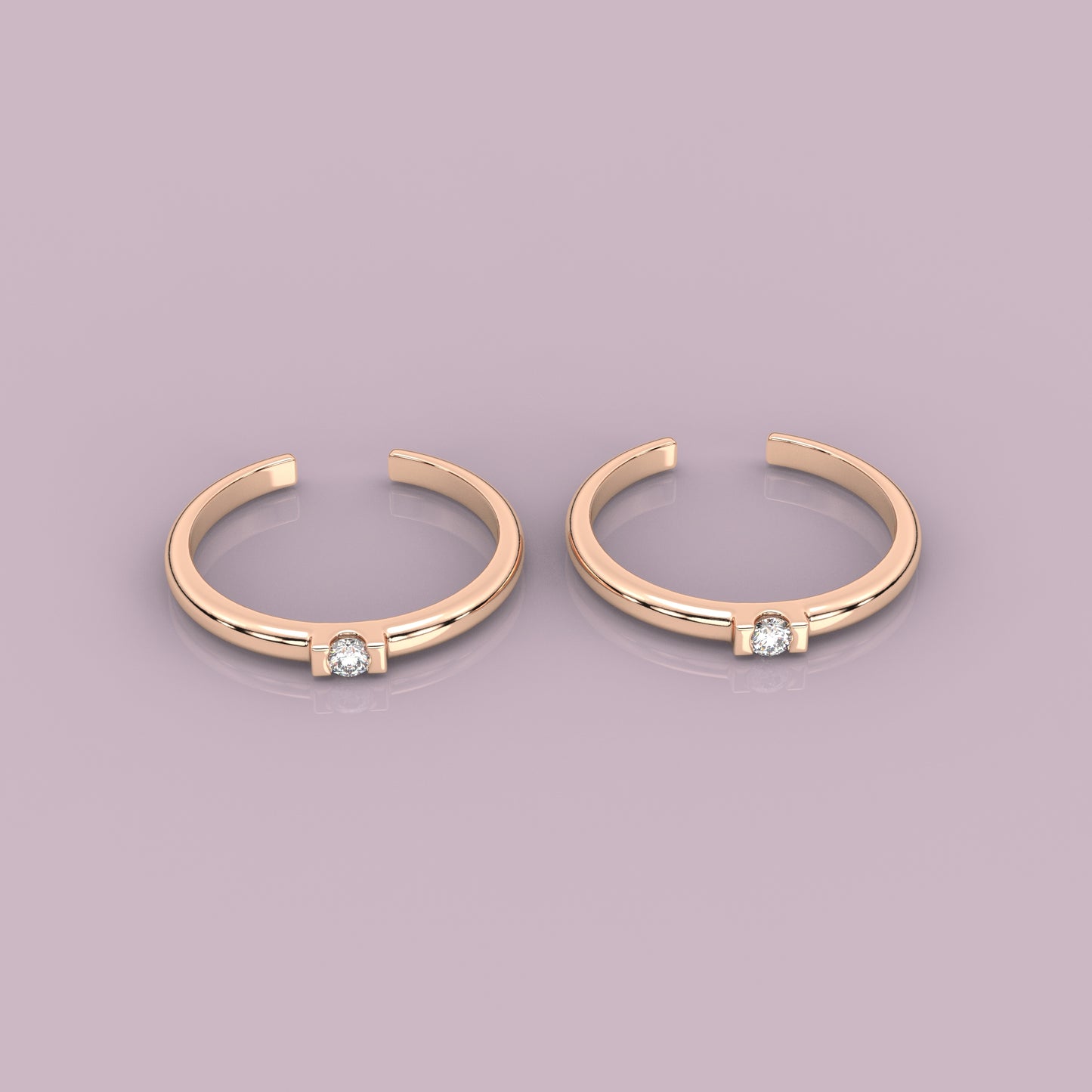 Anime Rose gold Adjustable 925 Silver Toe Ring