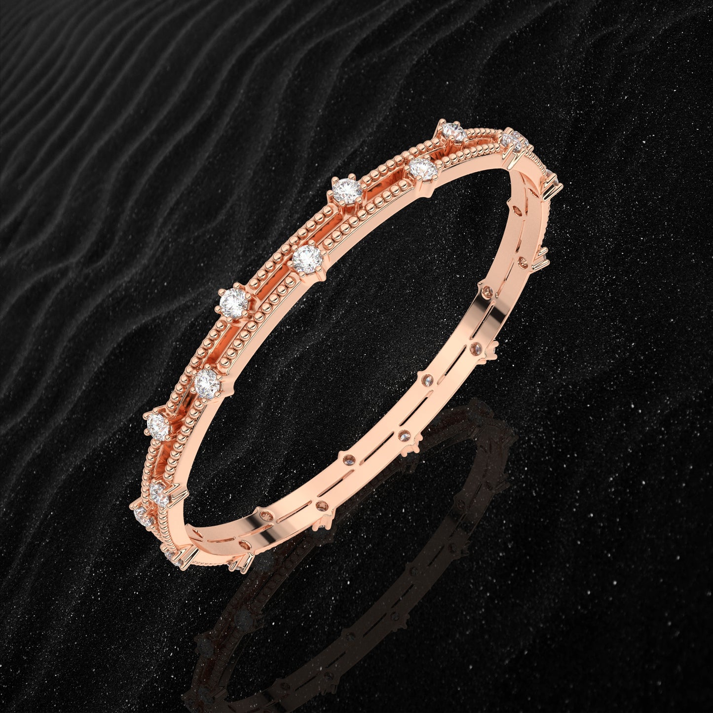 Rose gold Voguish Bangle 925 Sterling Silver