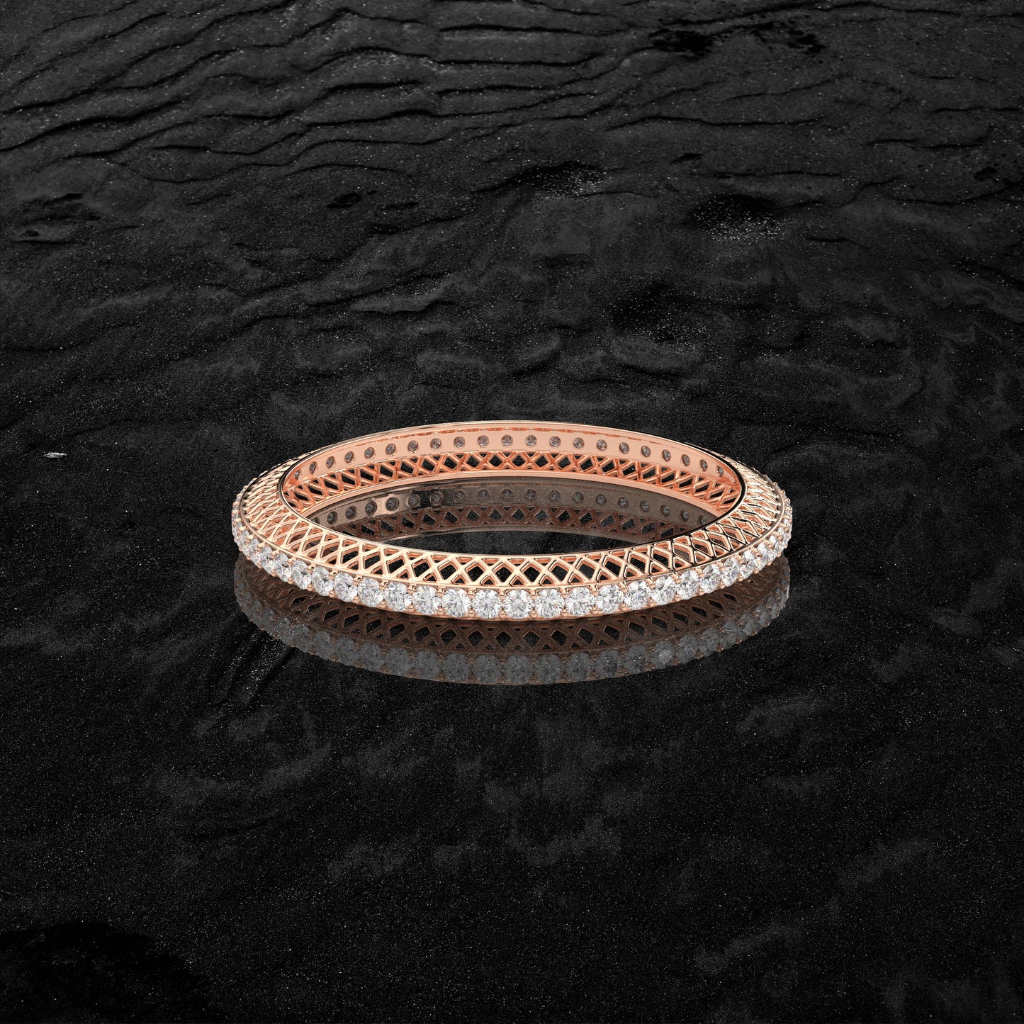 Rose gold Mess Bangle 925 Sterling Silver