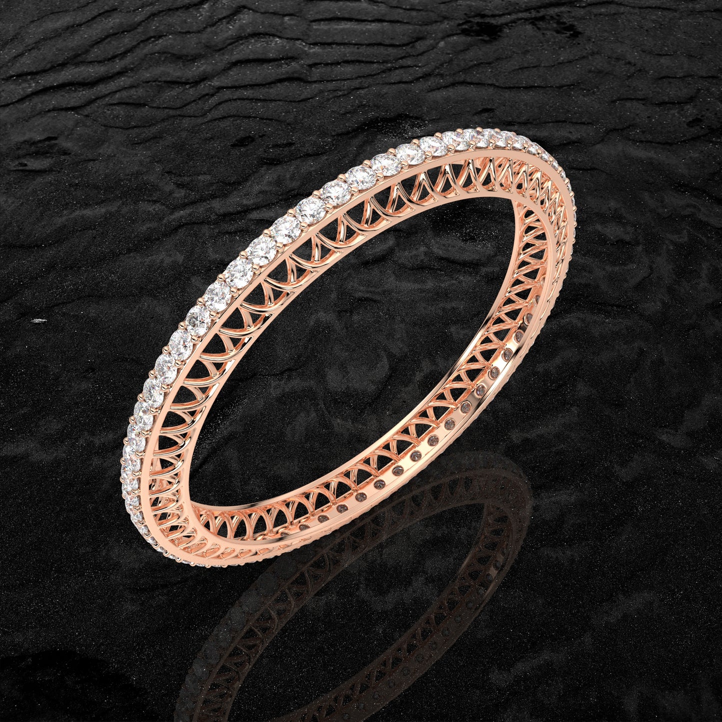 Rose gold Allure Bangle 925 Sterling Silver