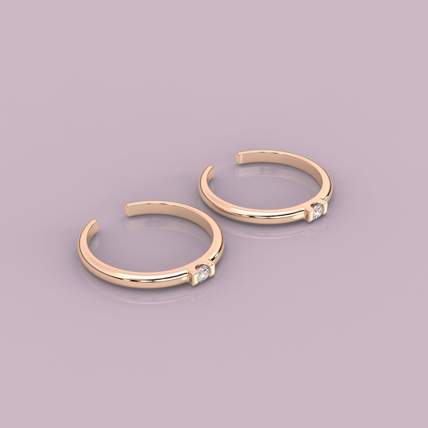 Anime Rose gold Adjustable 925 Silver Toe Ring