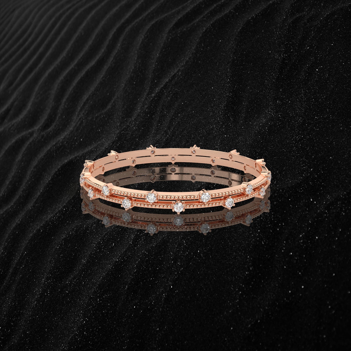 Rose gold Voguish Bangle 925 Sterling Silver