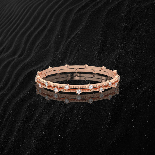 Rose gold Voguish Bangle 925 Sterling Silver