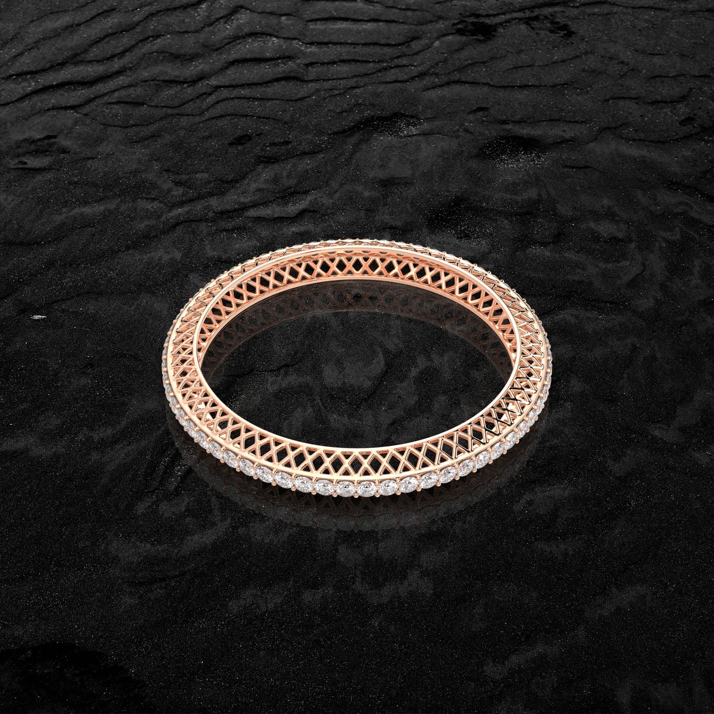 Rose gold Mess Bangle 925 Sterling Silver