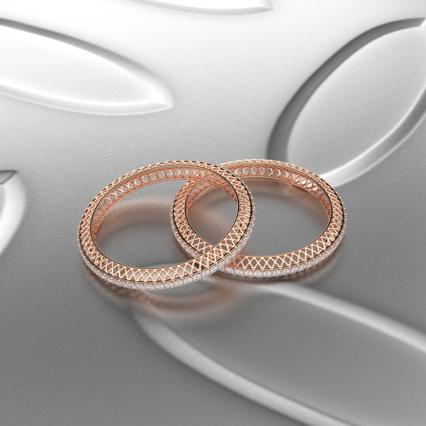 Rose gold Mess Bangle 925 Sterling Silver