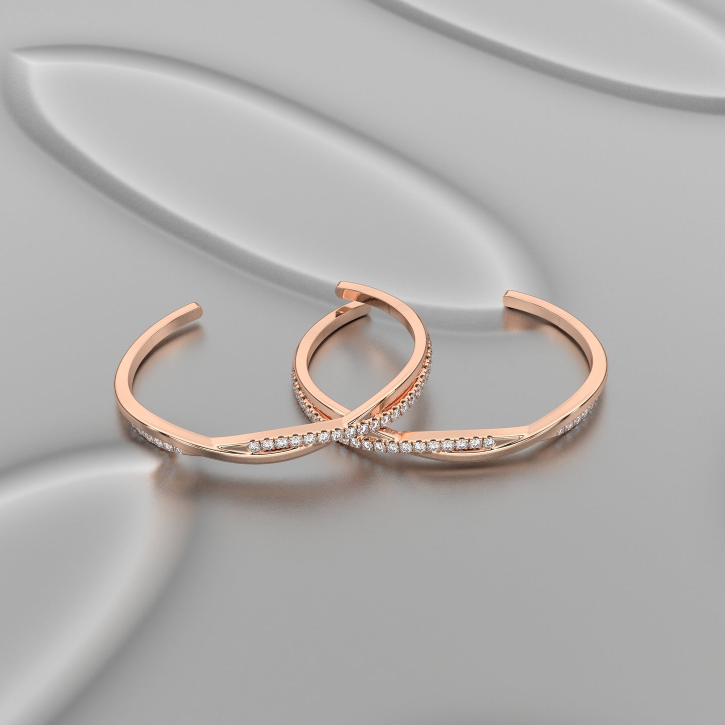 Rose gold Berry Bangle 925 Sterling Silver