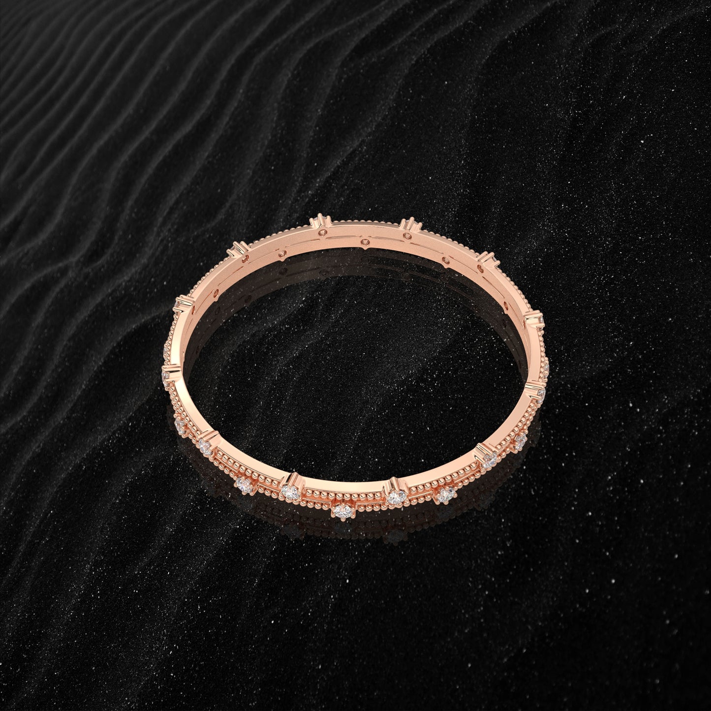 Rose gold Voguish Bangle 925 Sterling Silver