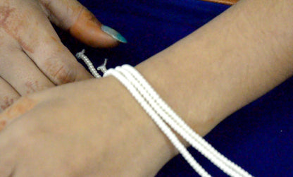 Pearl Triple silver Bracele