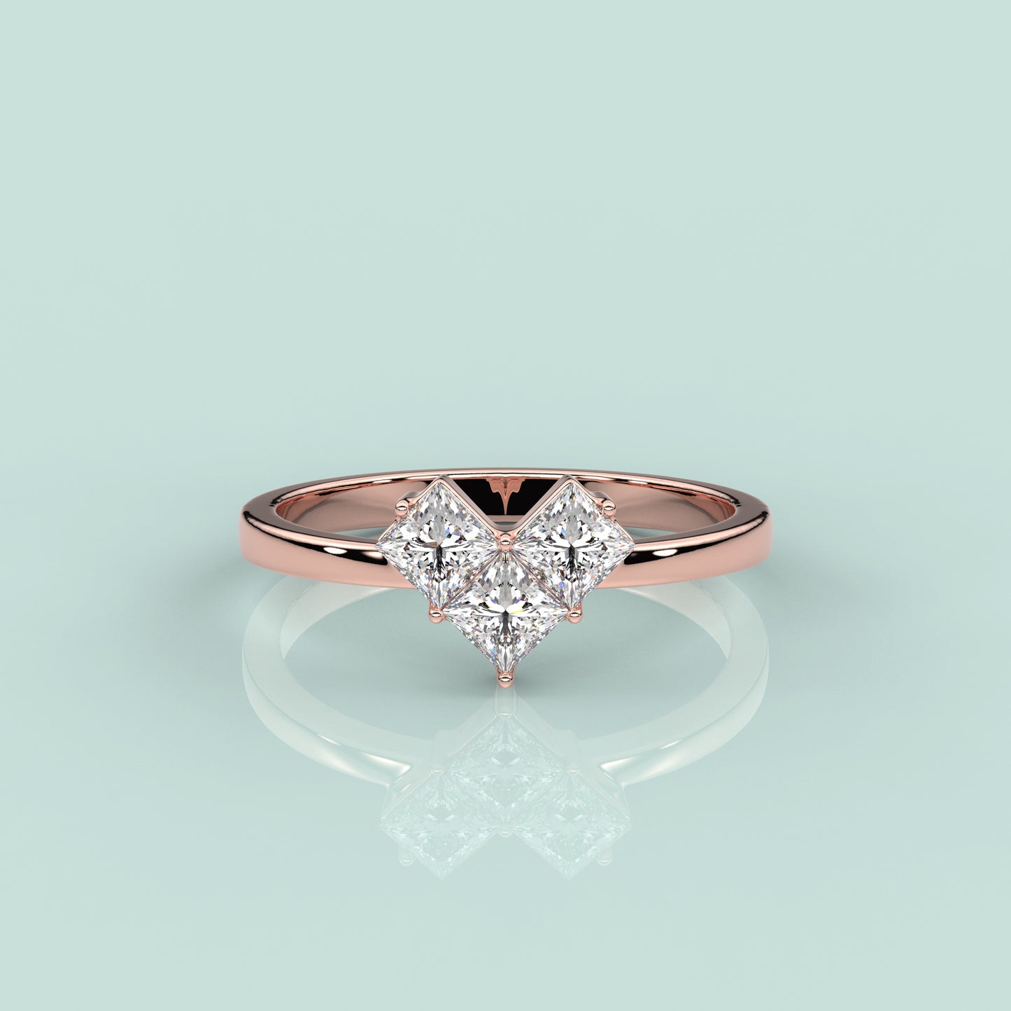 Rose gold Anika Heart 925 Silver Ring