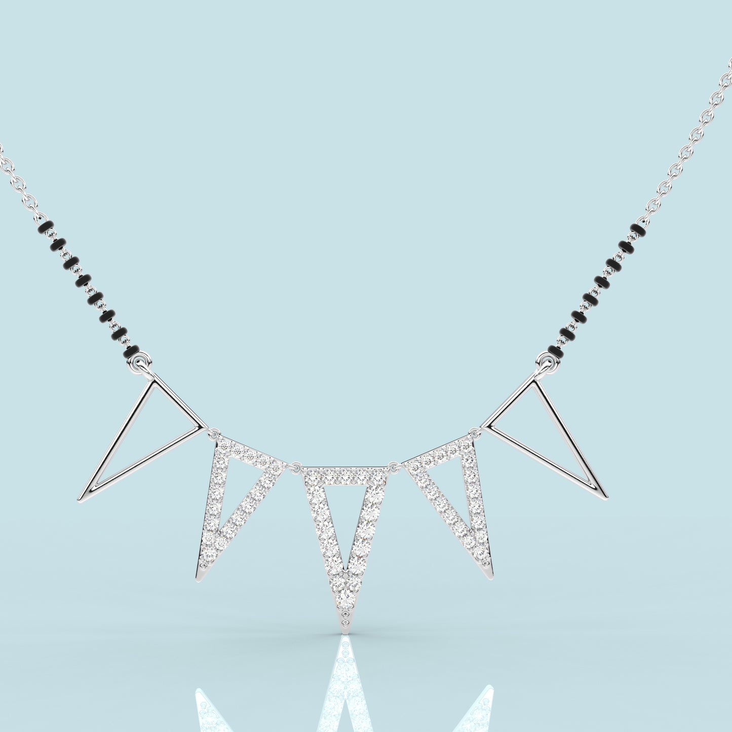 Five Triangle 925 Silver Mangalsutra